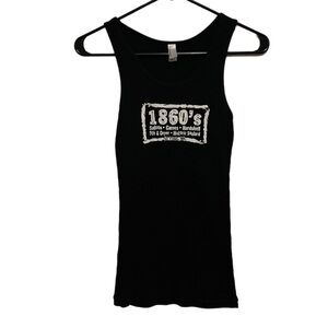 1860s Saloon St. Louis Restaurant Black Ribbed Tank Top
